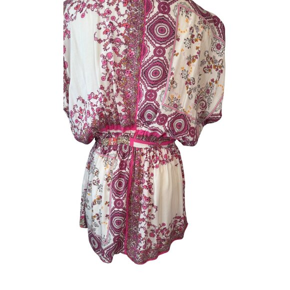 J. Crew XS Re-Imagined Cotton Boho Print Tie-Neck Mini Self Belt Dress - Picture 9 of 13